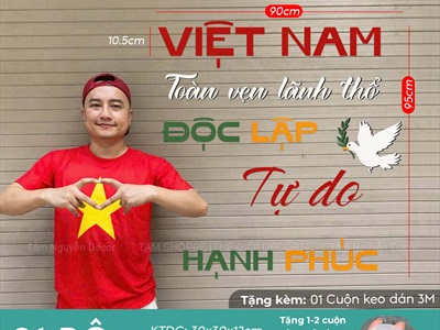 Bộ chữ gỗ Việt Nam hạnh phúc [Gỗ nhẹ - KT 95x90cm] CHUGO-24